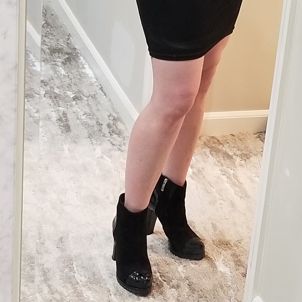 black suede booties size 6